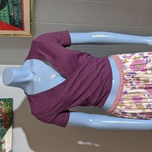 👾 FINAL SALE 🦤 Stretchy Purple 🍷 VS Pink Wrap Crop Top